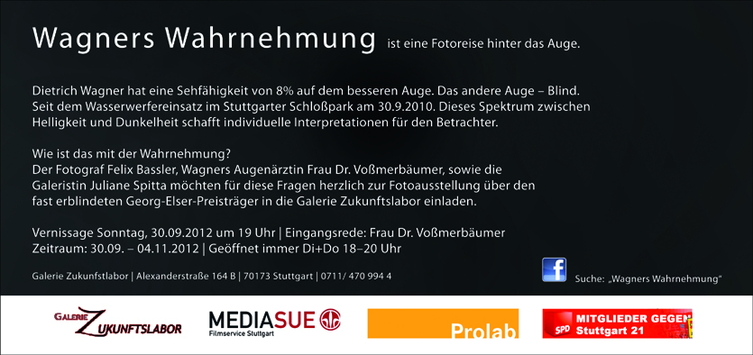 Flyer zur Ausstellung Wagners-Wahrnehmung in Stuttgart